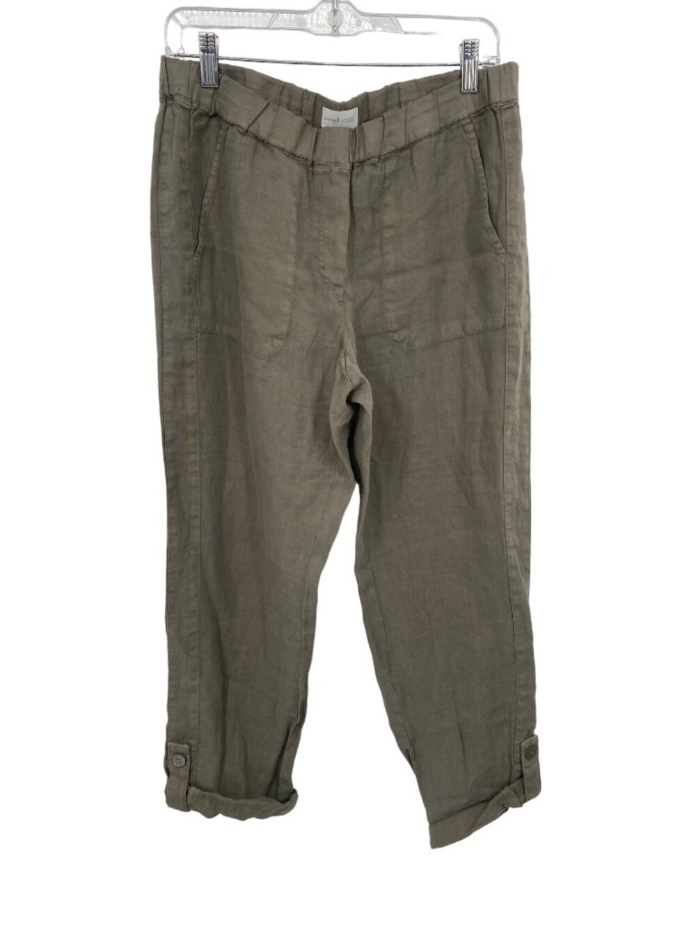 Pure J Jill - Size S Women’s 100% Linen PULL ON  Pants Garment Dyed Button Cropp